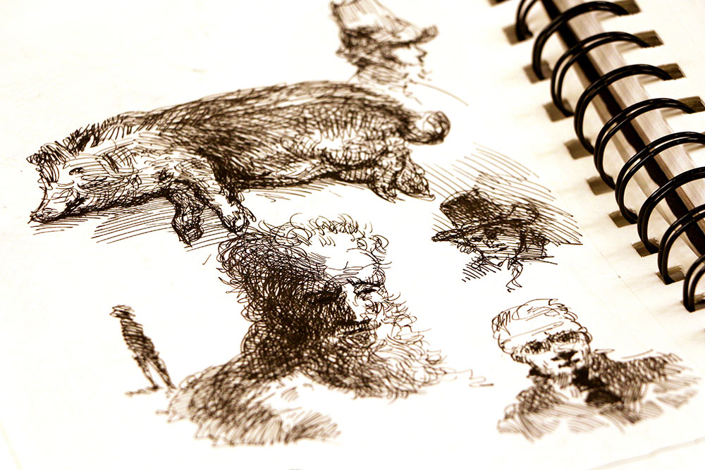 Sketchbook studies at Rembradt's house