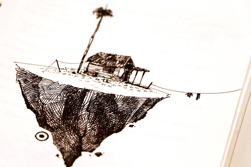 Sketch of a floating house