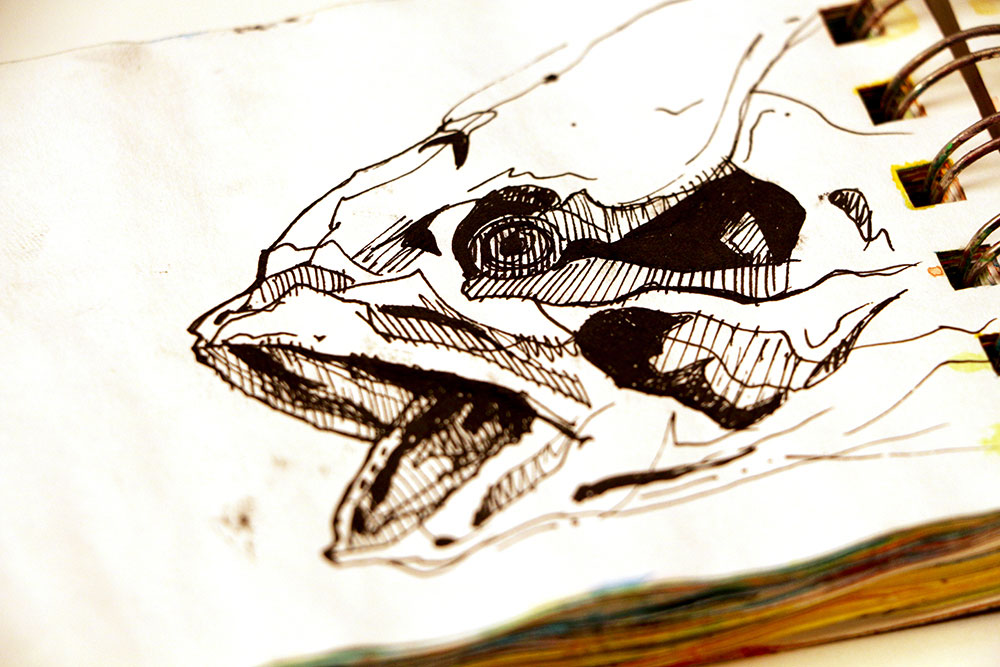 Fish figure from Yordan's sketchbook